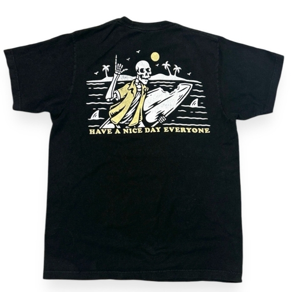 CALL YOUR MOTHER Black Crew Neck Shirt Shark Bait Beach VINTAGE - Picture 1 of 4